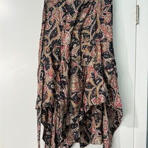 The Kooples Silk Asymmetrical Wrap Skirt